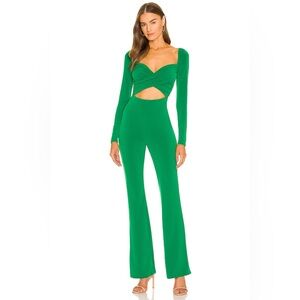 MAJORELLE Vibrant Green Cutout Jumpsuit